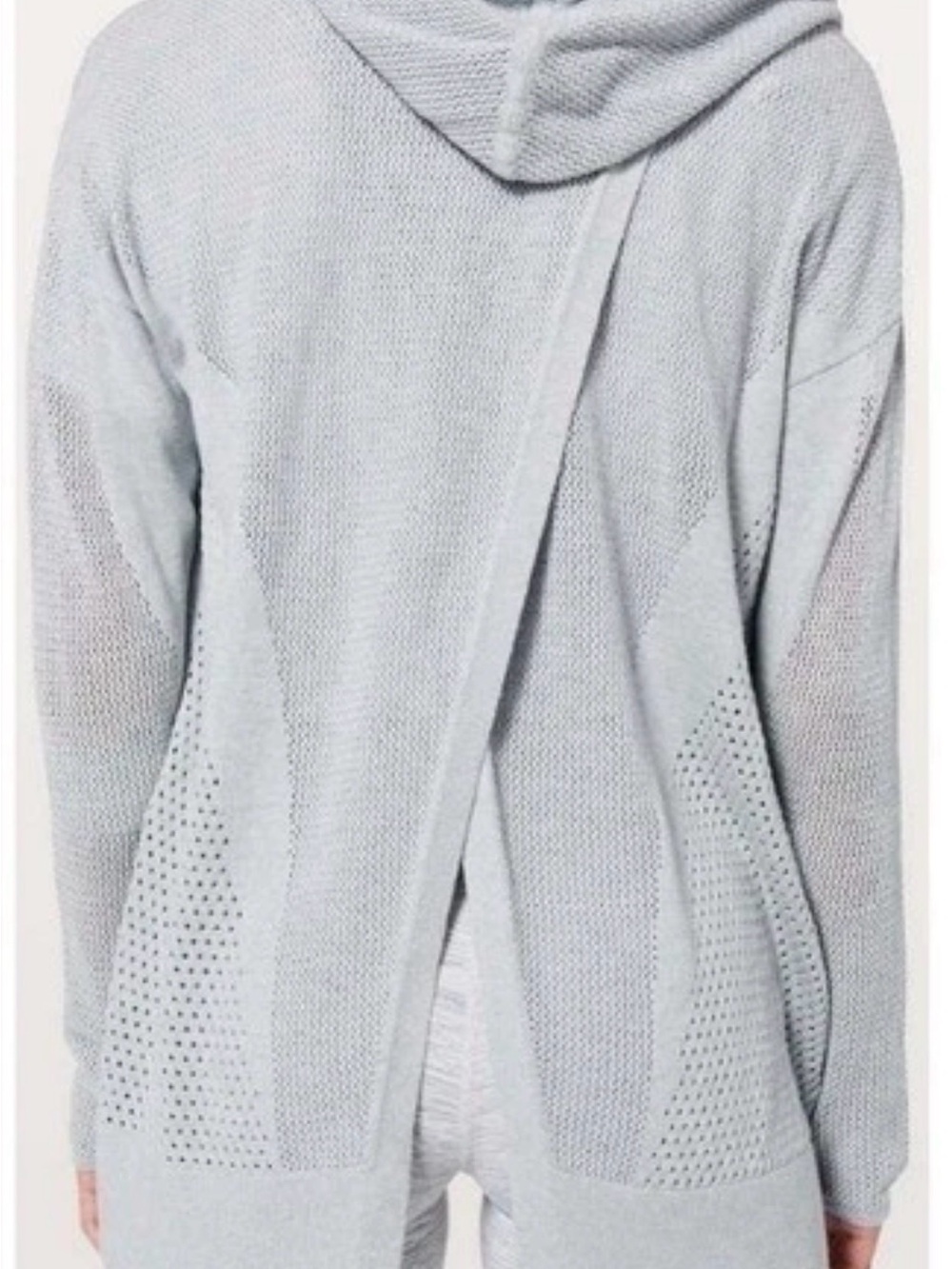 lululemon athletica Light Gray Open-Back Knit Hoodie Cardigan size 4